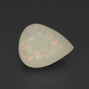 2.85カラットの天然マルチカラーオパール（12.4×9.8 mm・洋梨の形）