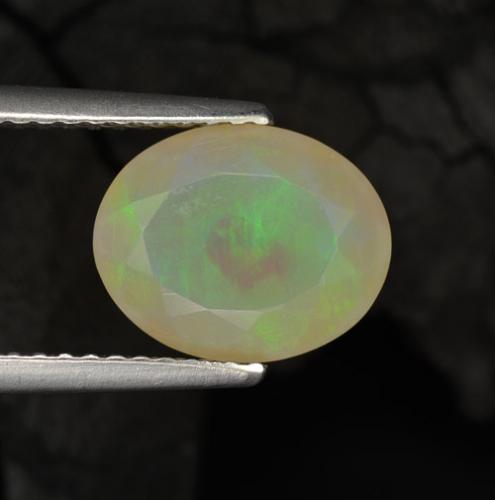 4.19ct 天然 マルチカラー オパール, 楕円形, 透明