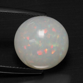 4.42カラットの天然マルチカラーオパール、ラウンドカット、オペーク