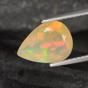 1.57カラットの天然マルチカラーオパール（11×8 mm・洋梨の形）
