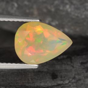 1.57カラットの天然マルチカラーオパール（11×8 mm・洋梨の形）