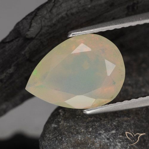 1.44ct 天然 マルチカラー オパール, 洋梨の形, 透明, Photo A
