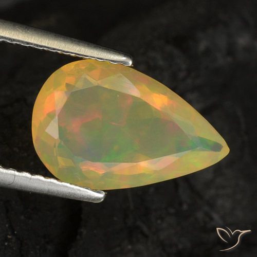 1.65ct 天然 マルチカラー オパール, 洋梨の形, 透明