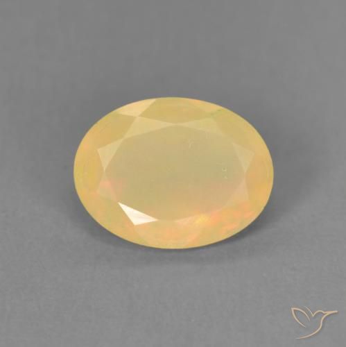 0.76ct 天然 マルチカラー オパール, 楕円形, 半透明
