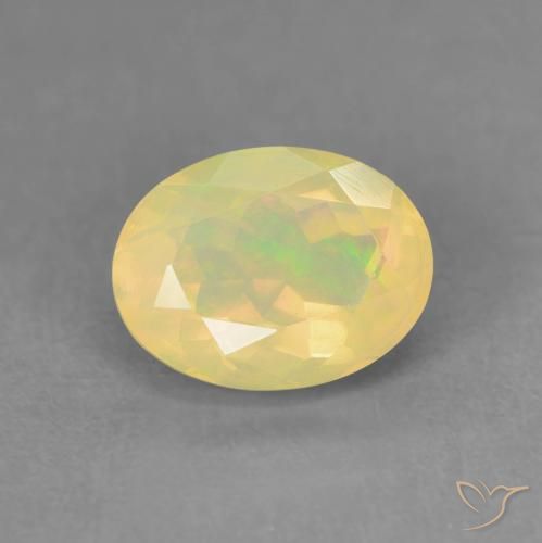 0.98ct 天然 マルチカラー オパール, 楕円形, 透明