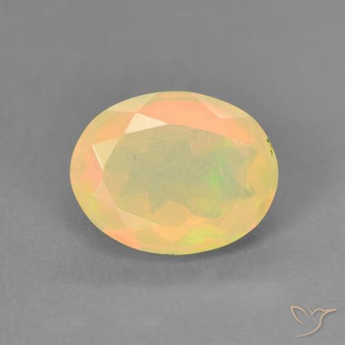 1.24ct 天然 マルチカラー オパール, 楕円形, 半透明