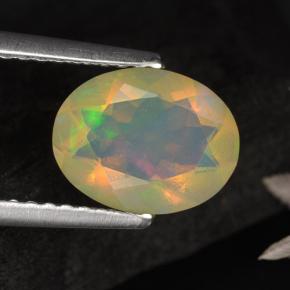 1.05カラットの天然マルチカラーオパール（9.1×7.1 mm・オーバルカット）