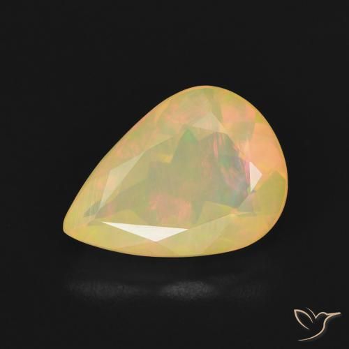 1.66ct 天然 マルチカラー オパール, 洋梨の形, 透明