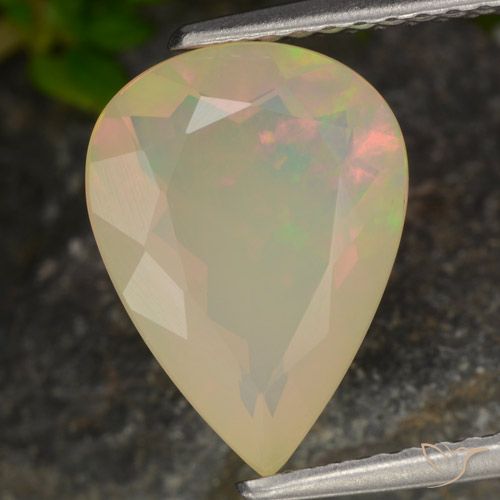 1.91ct 天然 マルチカラー オパール, 洋梨の形, 半透明