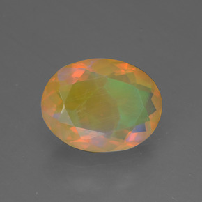 1.29カラットの天然マルチカラーオパール（9.7×7.5 mm・オーバルカット）