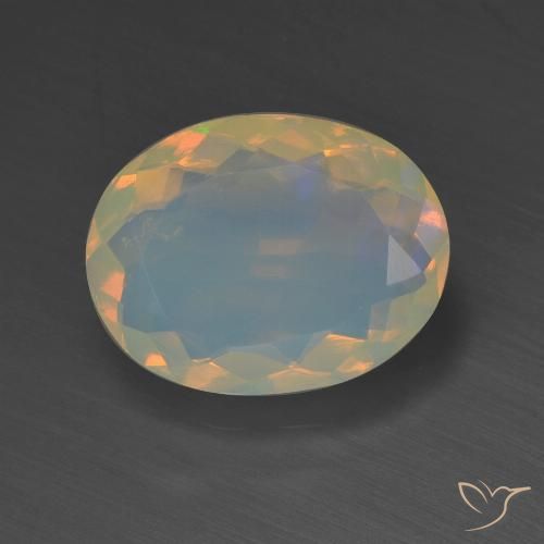 1.56ct 天然 マルチカラー オパール, 楕円形, 透明