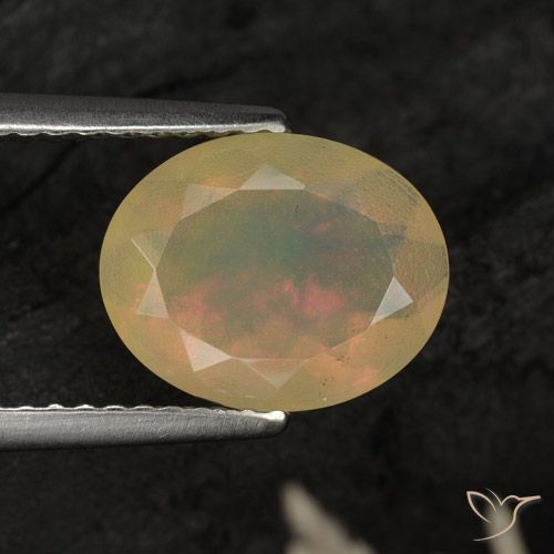 1.32ct 天然 マルチカラー オパール, 楕円形, 半透明