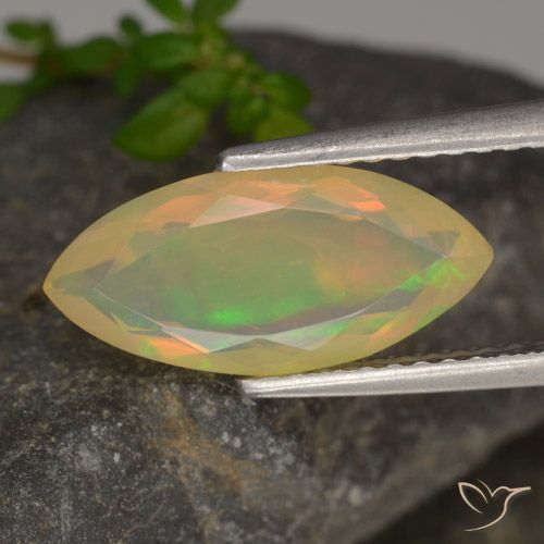 1.35ct 天然 マルチカラー オパール, マーキーズ, 透明