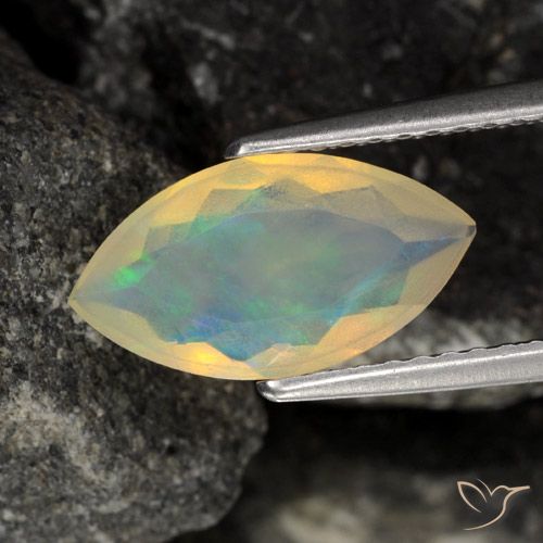 0.98ct 天然 マルチカラー オパール, マーキーズ, 透明