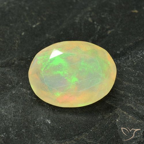 1.29ct 天然 マルチカラー オパール, 楕円形, 半透明