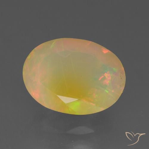 1.81ct 天然 マルチカラー オパール, 楕円形, 半透明
