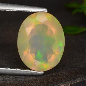 1.60カラットの天然イエローオパール（10.1×8.1 mm・オーバルカット）