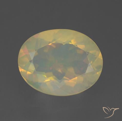 1.59ct 天然 マルチカラー オパール, 楕円形, 透明