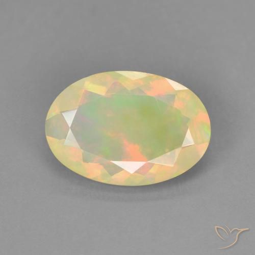1.41ct 天然 マルチカラー オパール, 楕円形, 透明