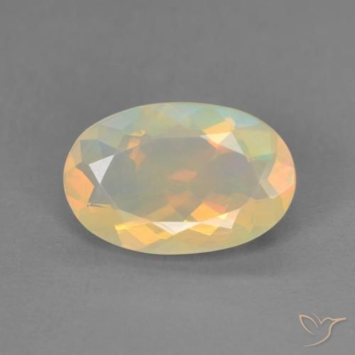 1.42ct 天然 マルチカラー オパール, 楕円形, 透明