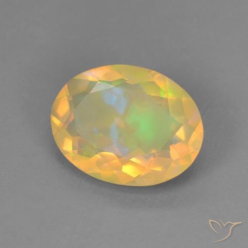 1.69ct 天然 マルチカラー オパール, 楕円形, 透明