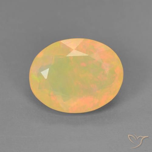 1.75ct 天然 マルチカラー オパール, 楕円形, 半透明
