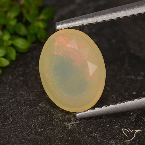 1.34ct 天然 マルチカラー オパール, 楕円形, 半透明