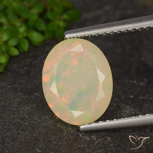 1.58ct 天然 マルチカラー オパール, 楕円形, 半透明