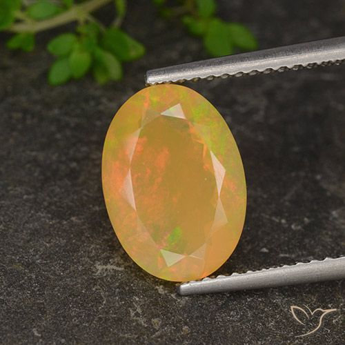 1.87ct 天然 マルチカラー オパール, 楕円形, 半透明