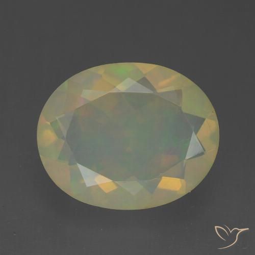 1.71ct 天然 マルチカラー オパール, 楕円形, 透明