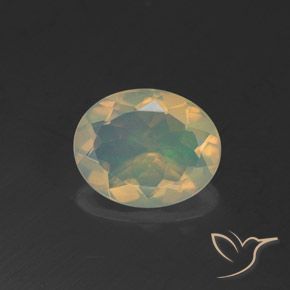 1.47ct 天然 マルチカラー オパール, 楕円形, 透明
