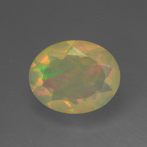 1.34カラットの天然マルチカラーオパール（10×8.1 mm・オーバルカット）