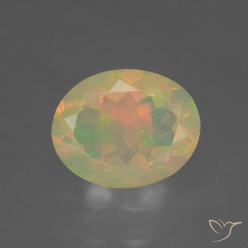 1.44ct 天然 マルチカラー オパール, 楕円形, 半透明, Photo A