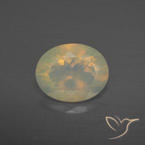1.50ct 天然 マルチカラー オパール, 楕円形, 透明