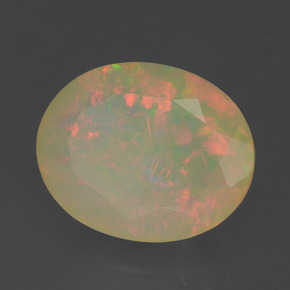 1.60カラットの天然マルチカラーオパール、楕円形、透明/半透明