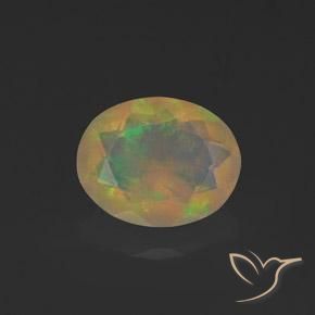 1.07ct 天然 マルチカラー オパール, 楕円形, 透明