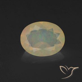 1.02ct 天然 マルチカラー オパール, 楕円形, 透明