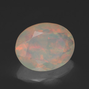 1.46カラットの天然マルチカラーオパール（10×8.1 mm・透明）