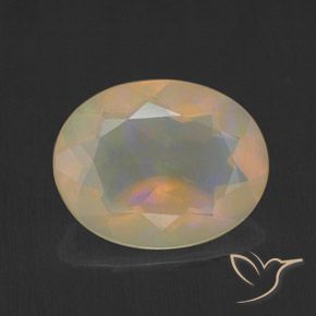 1.37ct 天然 マルチカラー オパール, 楕円形, 透明