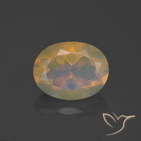 1.33ct 天然 マルチカラー オパール, 楕円形, 透明