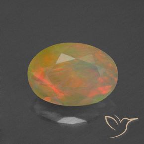 1.21ct 天然 マルチカラー オパール, 楕円形, 透明/半透明