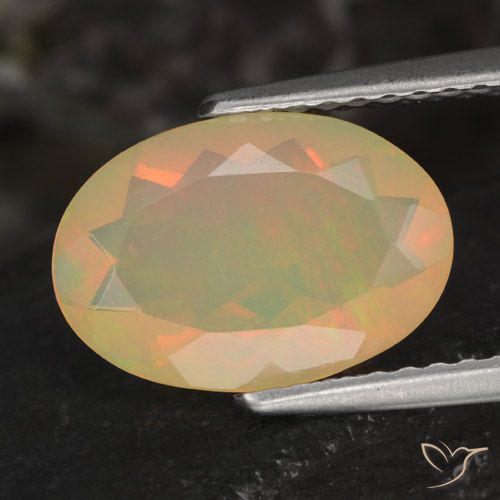 1.46ct 天然 マルチカラー オパール, 楕円形, 半透明