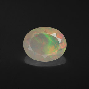 1.40カラットの天然マルチカラーオパール（10.1×8.1 mm・オーバルカット）