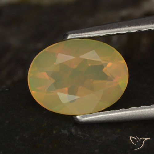 0.83ct 天然 マルチカラー オパール, 楕円形, 透明