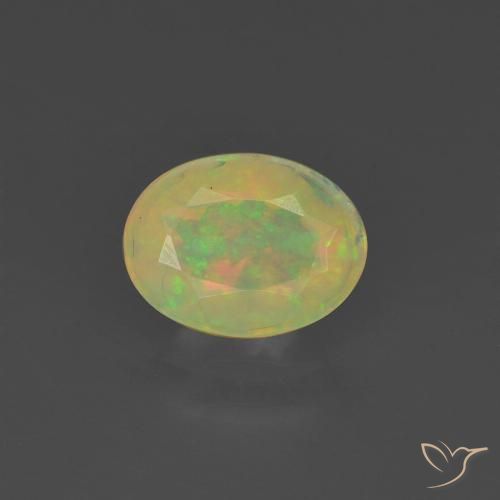 0.73ct 天然 マルチカラー オパール, 楕円形, 半透明