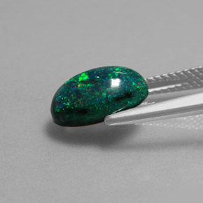 1.95カラットの天然マルチカラーオパール、オーバルカット、オペーク