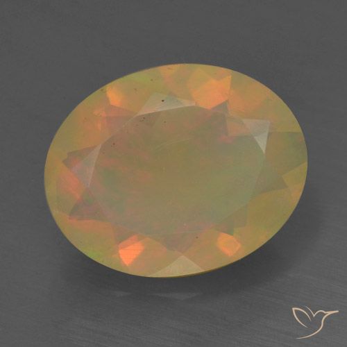 1.30ct 天然 マルチカラー オパール, 楕円形, 半透明