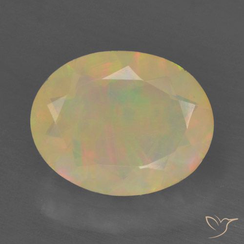 1.23ct 天然 マルチカラー オパール, 楕円形, 半透明