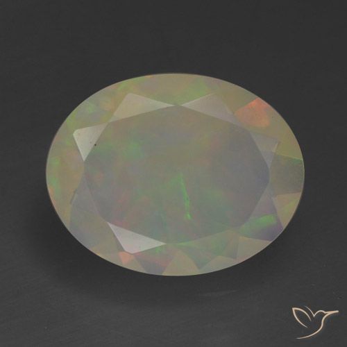 1.10ct 天然 マルチカラー オパール, 楕円形, 半透明, Photo A