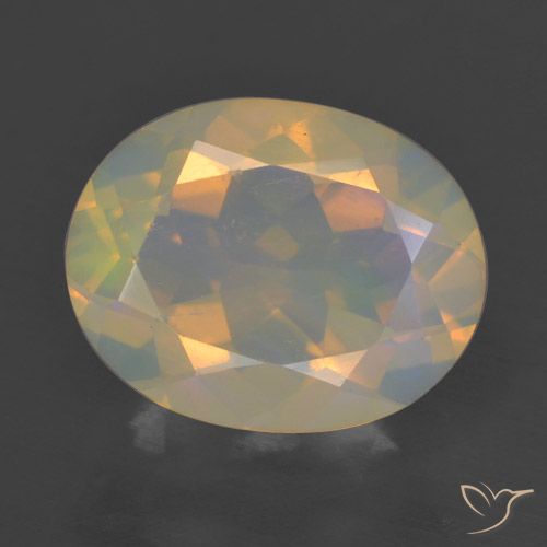 1.51ct 天然 マルチカラー オパール, 楕円形, 透明